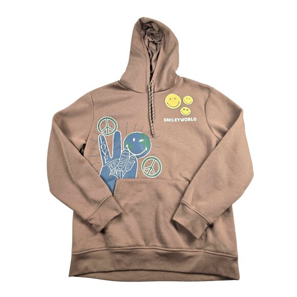 Smiley World Women's Brown Hoodie Size L - Picture 1 of 8